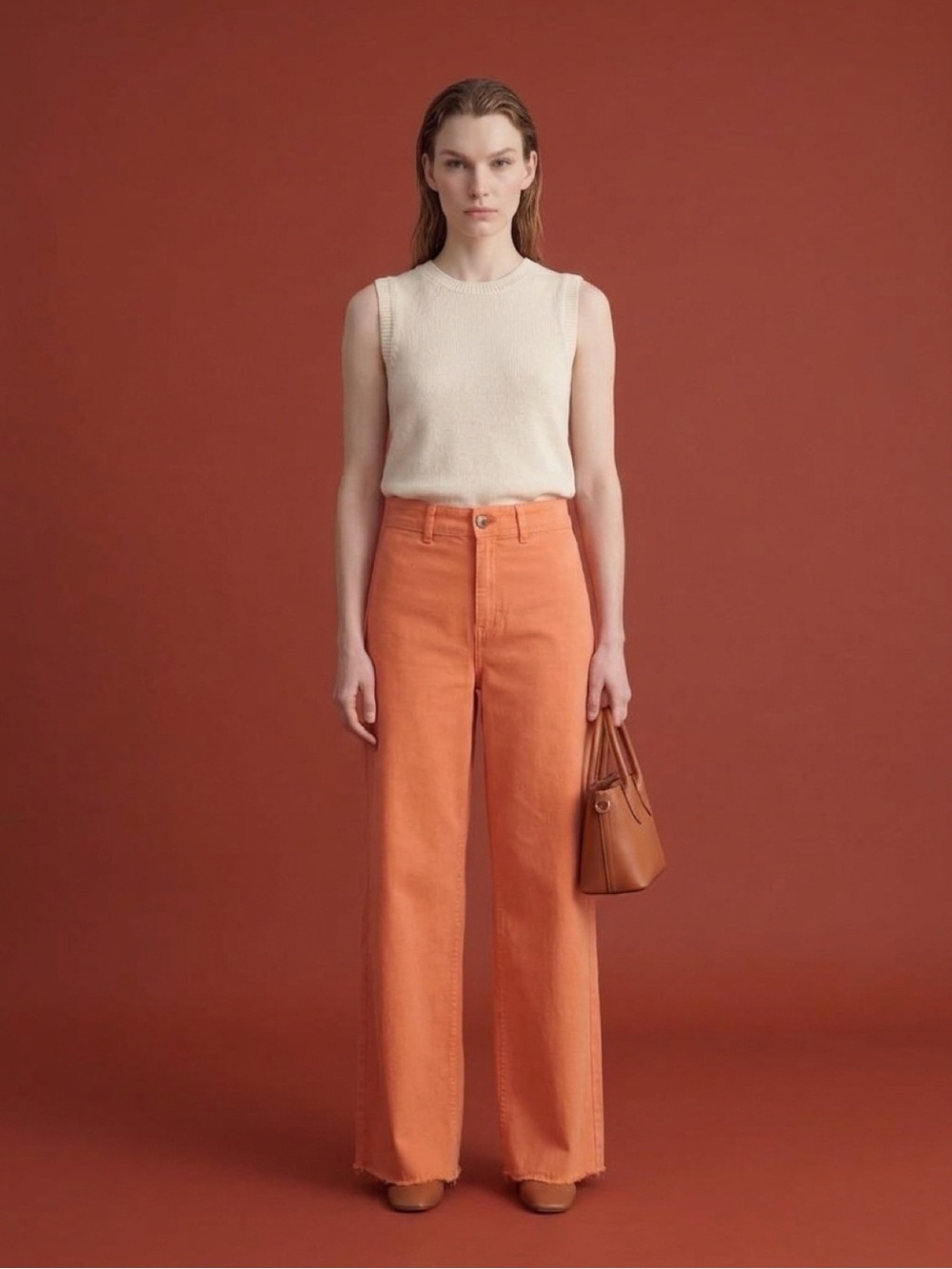 Vintage Billabong High-Rise Wide Leg Jeans in Burnt Orange Sz 29 inseam is 28”